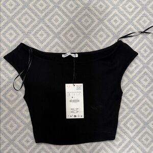 Zara Elegant Black Crop Top